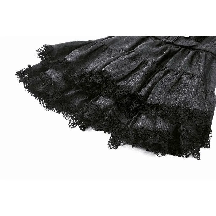 Women's Lolita Buttons Lace Suspender Skirt