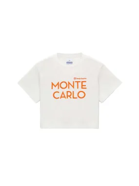 Women's Terry Jacquard Cropped T-Shirt- Off White