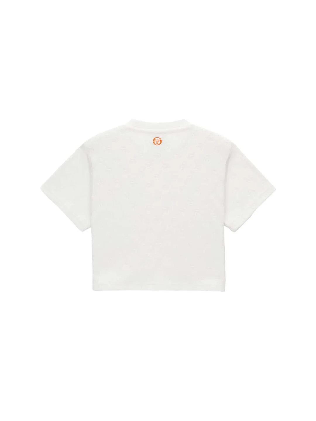 Women's Terry Jacquard Cropped T-Shirt- Off White