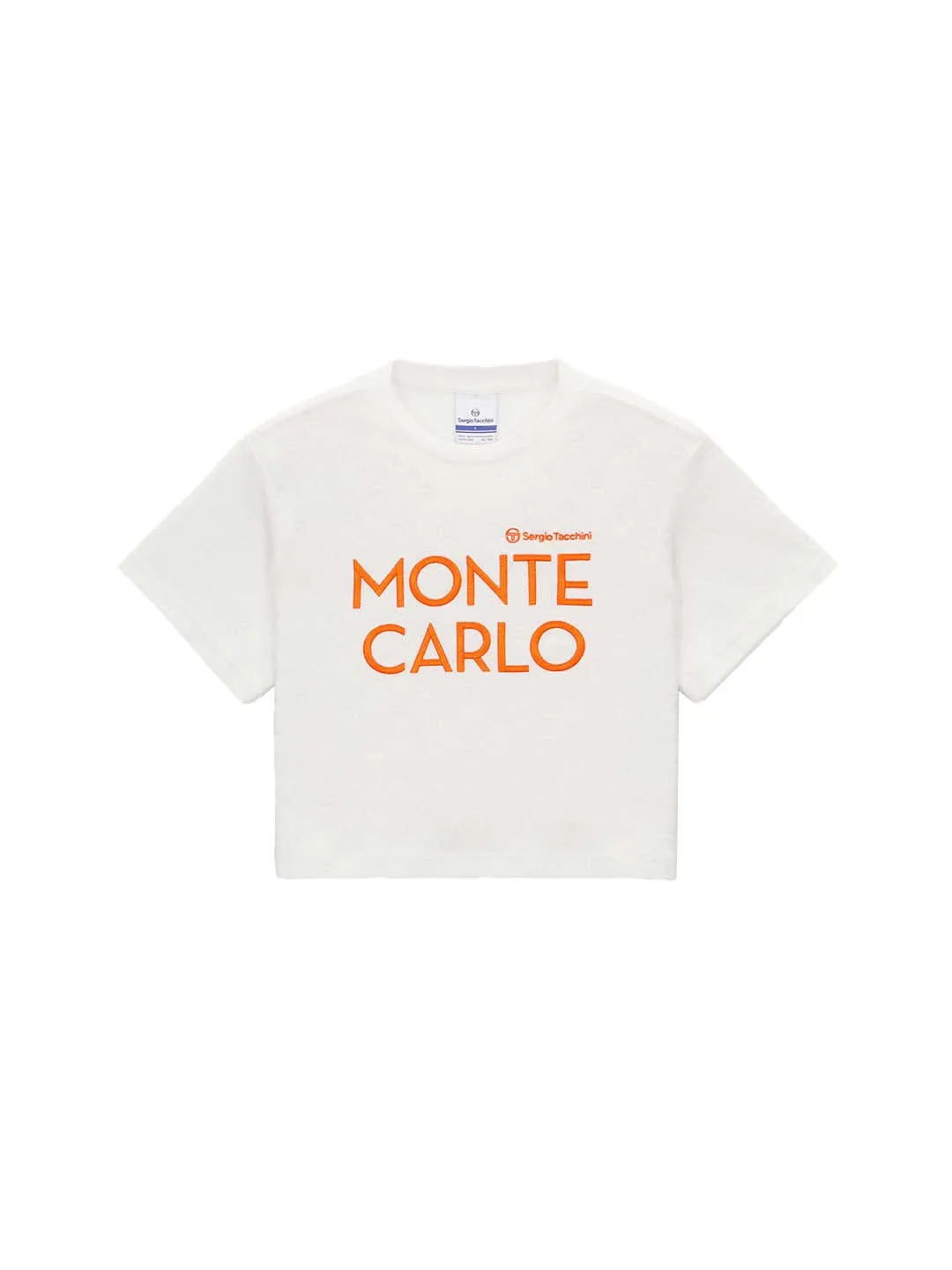 Women's Terry Jacquard Cropped T-Shirt- Off White