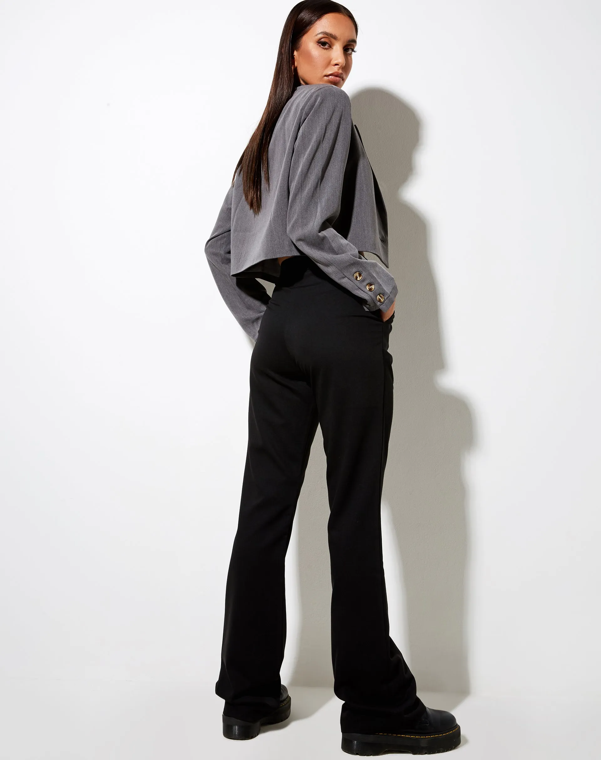 Zoven Flare Trouser in Tailoring Black